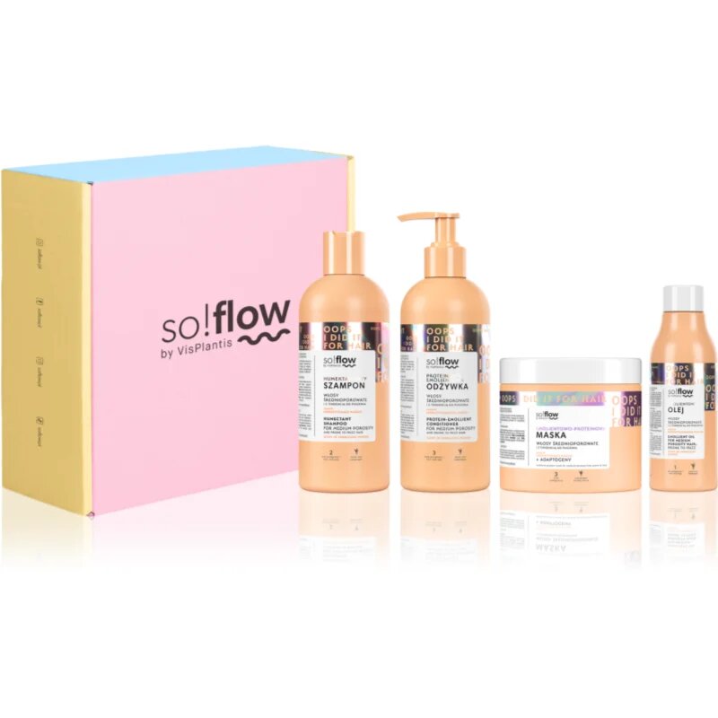 so!flow Medium Porosity Hair Set set cadou anti-electrizare