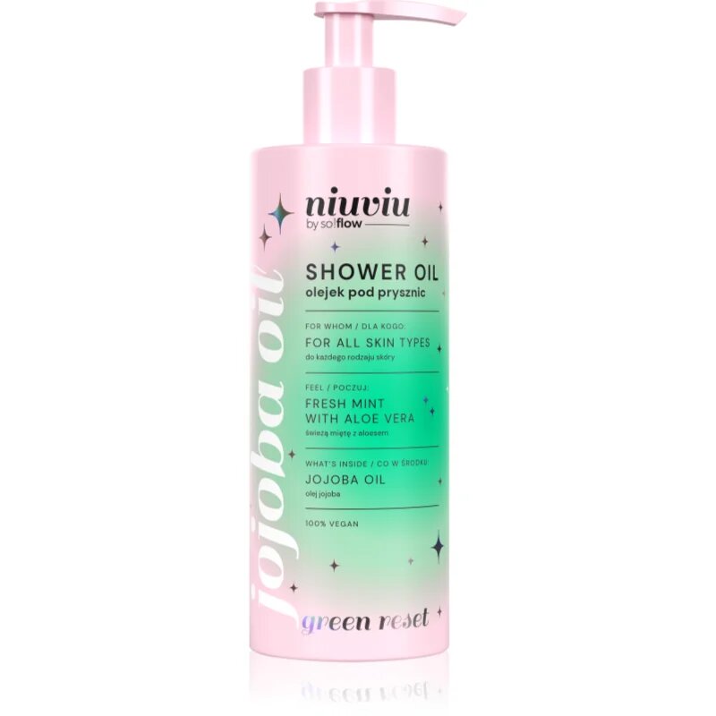 so!flow Shower Oil Fresh Mint With Aloe Vera șampon revigorant pentru păr și barbă 300 ml
