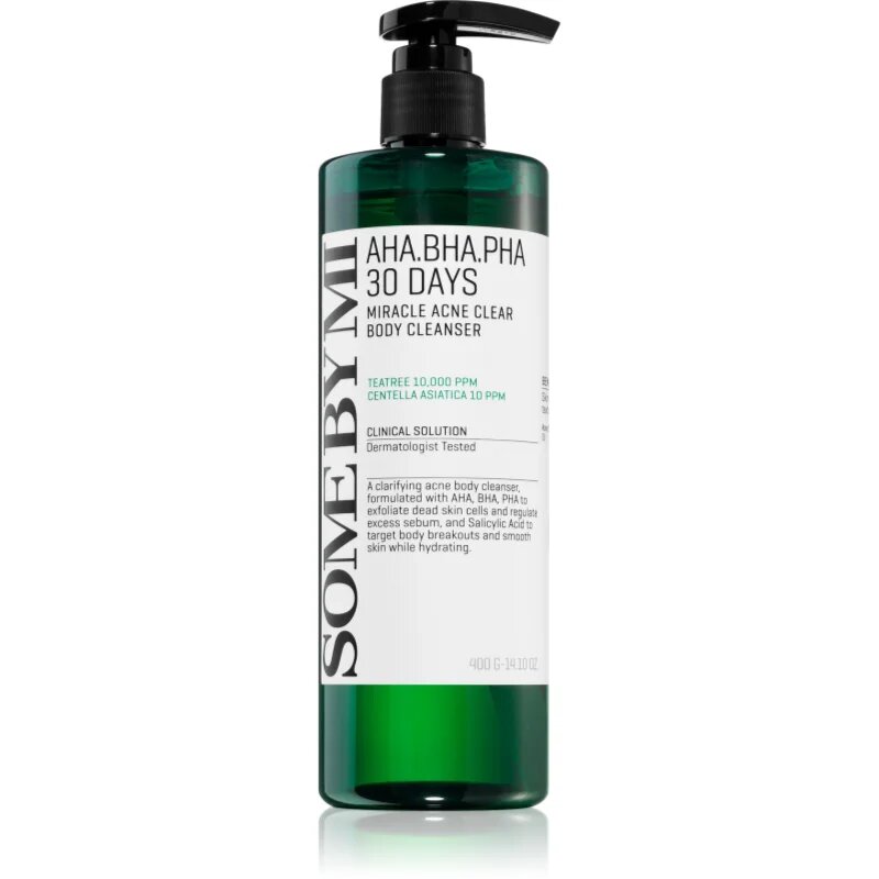 Some By Mi AHA∙BHA∙PHA 30 Days Miracle Acne Clear Body Cleanser gel de curatare spumant pentru pielea problematică și grasă 400 g