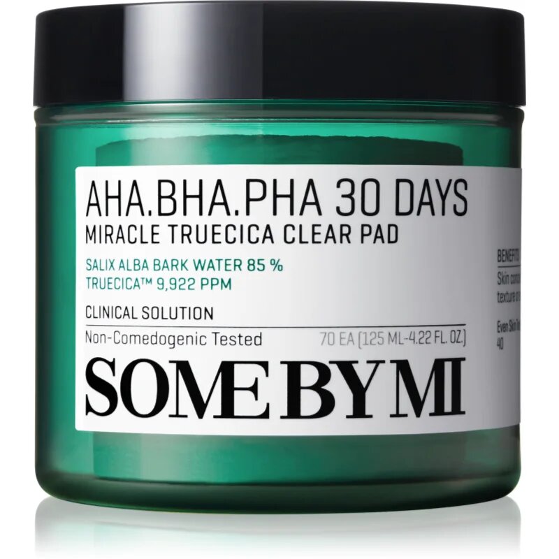 Some By Mi AHA∙BHA∙PHA 30 Days Miracle Truecica Clear Pad dischete demachiante pentru ten acneic 70 buc