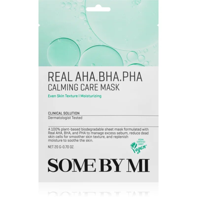Some By Mi Clinical Solution AHA∙BHA∙PHA Calming Care Mask mască textilă calmantă pentru pielea problematica 20 g