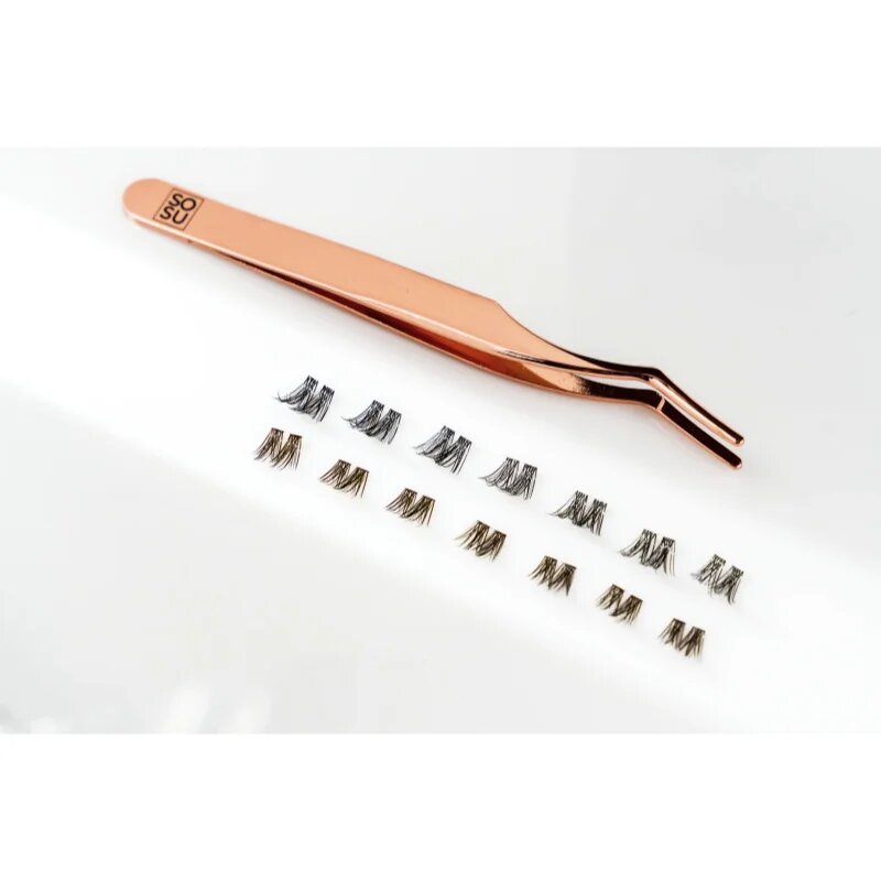 SOSU Cosmetics Hidden Agenda Undetectable Lashes pachet cu gene fără noduri autoadezive 10mm Brown 16 buc