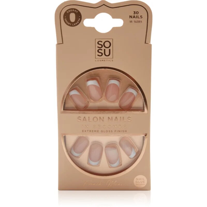SOSU Cosmetics Salon Nails French Mani unghii artificiale culoare French Mani 30 buc