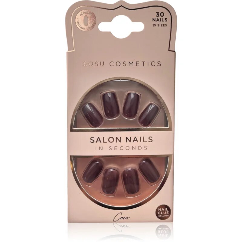 SOSU Cosmetics Salon Nails unghii artificiale culoare Coco 30 buc
