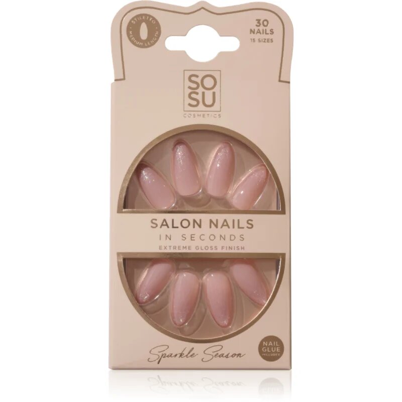 SOSU Cosmetics Salon Nails unghii artificiale culoare Sparkle Season 30 buc