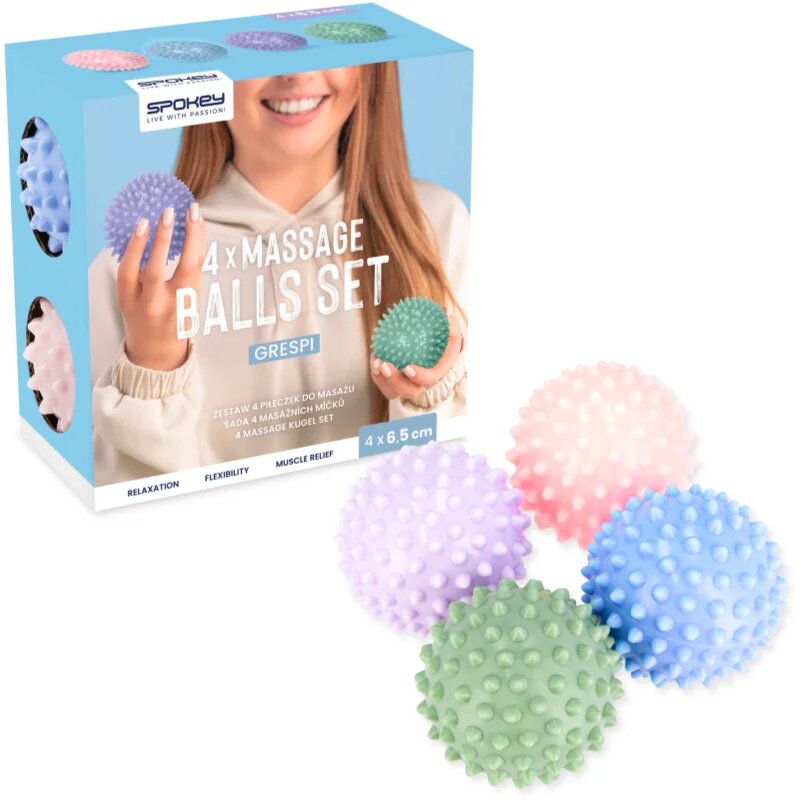 Spokey Grespi Pastel set de mingi pentru masaj 4x6.5 cm