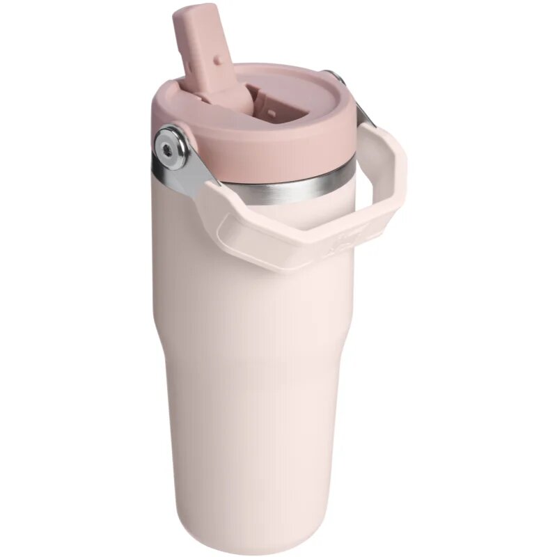 Stanley IceFlow™ Flip Straw 2.0 Tumbler sticlă termos din oțel inoxidabil Rose Quartz 410 ml