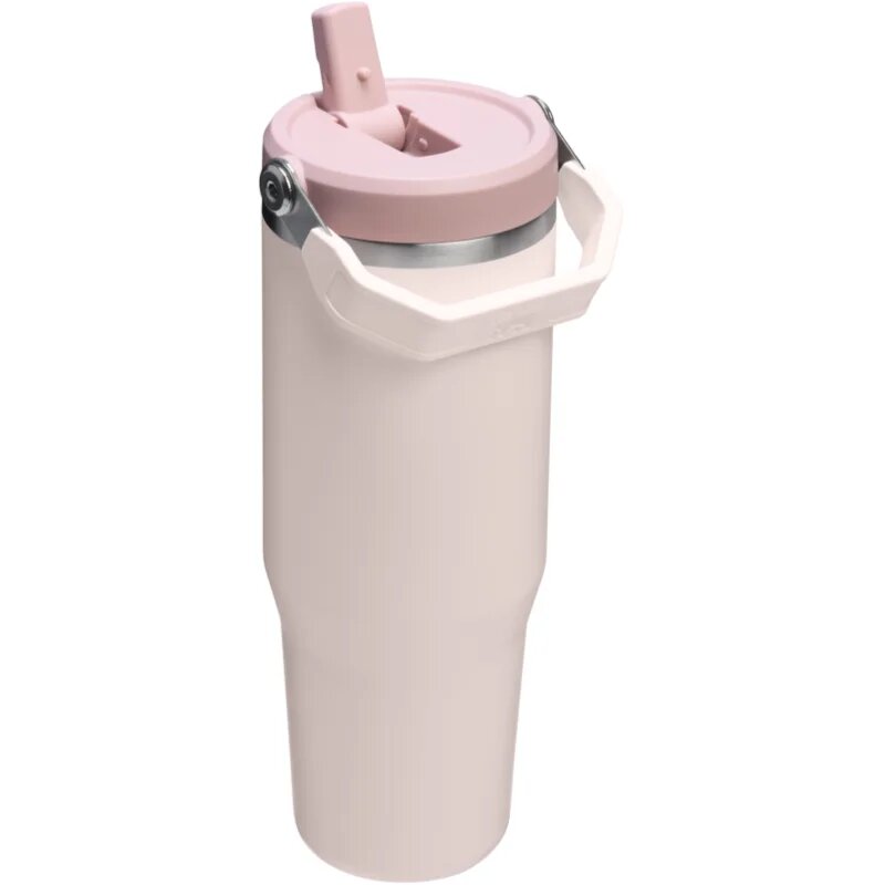 Stanley IceFlow™ Flip Straw Tumbler sticlă inoxidabilă pentru apă Rose Quartz 890 ml