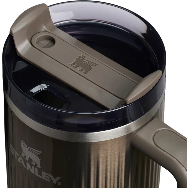 Stanley Quencher H2.O FlowState™ Fluted Tumbler pahar din oțel inoxidabil cu pai mare Gunmetal Shine 1 buc