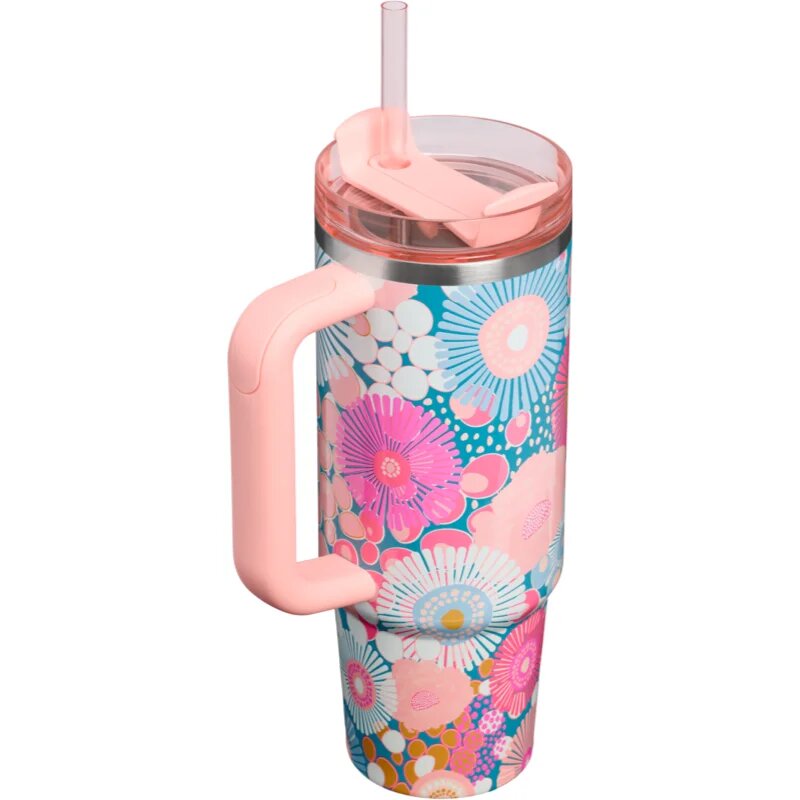 Stanley Quencher H2.O FlowState™ Tumbler pahar din oțel inoxidabil cu pai medium sorbet wildflower 1 buc