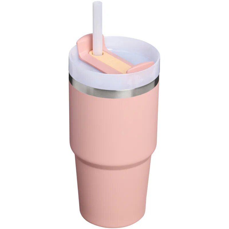 Stanley Quencher H2.O FlowState™ Tumbler pahar din oțel inoxidabil cu pai mic Peach Rose 1 buc