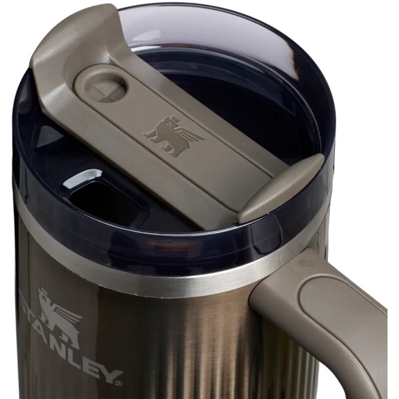 Stanley Quencher H2.O Fluted Tumbler pahar din oțel inoxidabil cu pai mare gunmetal shine 1 buc