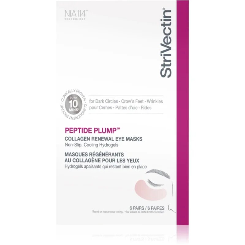 StriVectin Peptide Plump™ Collagen Renewal Eye Mask masca hidrogel pentru ochi 6 pereche