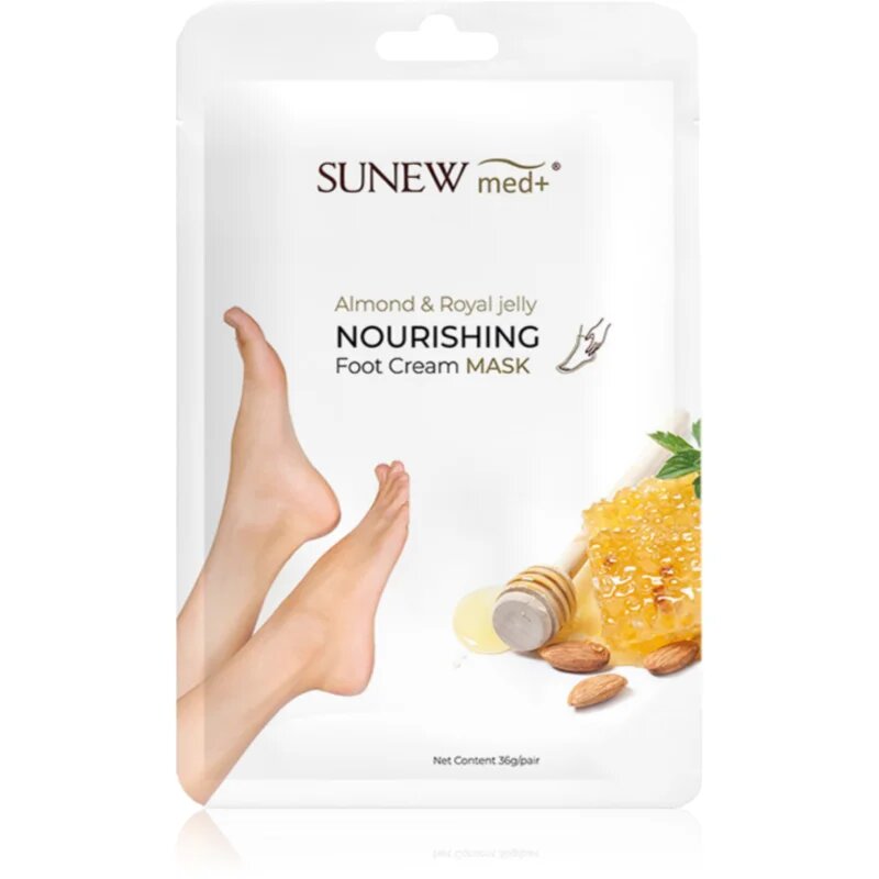 SUNEWMED+ Moisturising Foot Mask with Sweet Almond Oil and Royal Jelly masca hidratanta pentru tălpile picioarelor 1 pereche