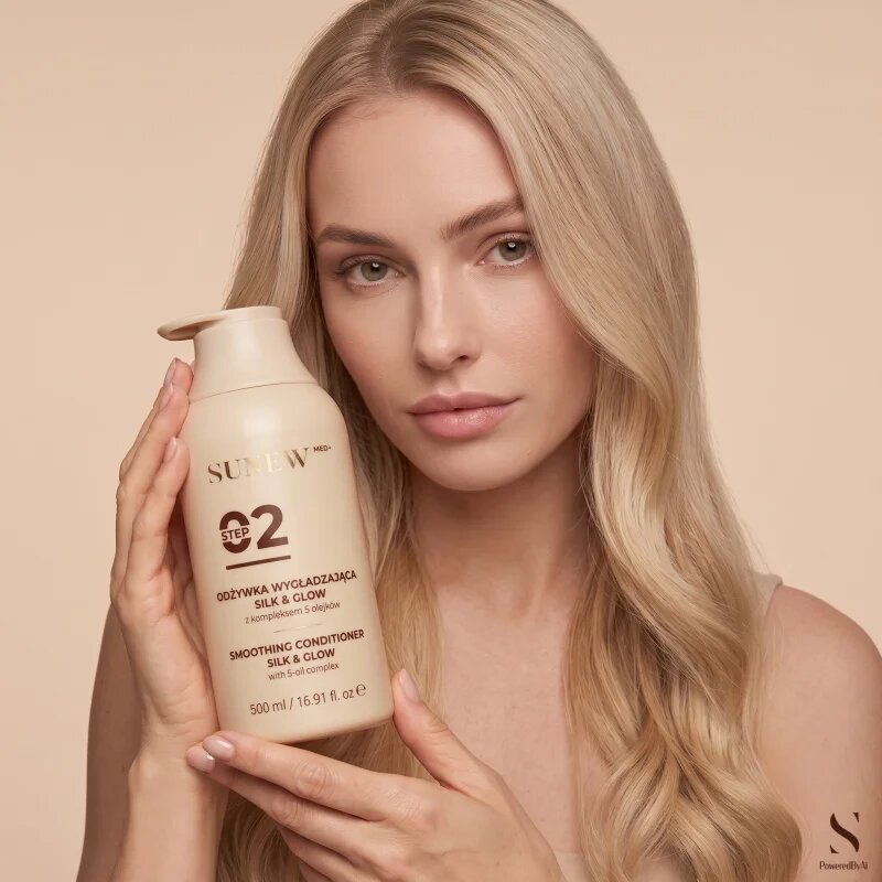 SUNEWMED+ Silk & Glow Repairing Conditioner balsam pentru netezire pentru un par stralucitor si catifelat 500 ml