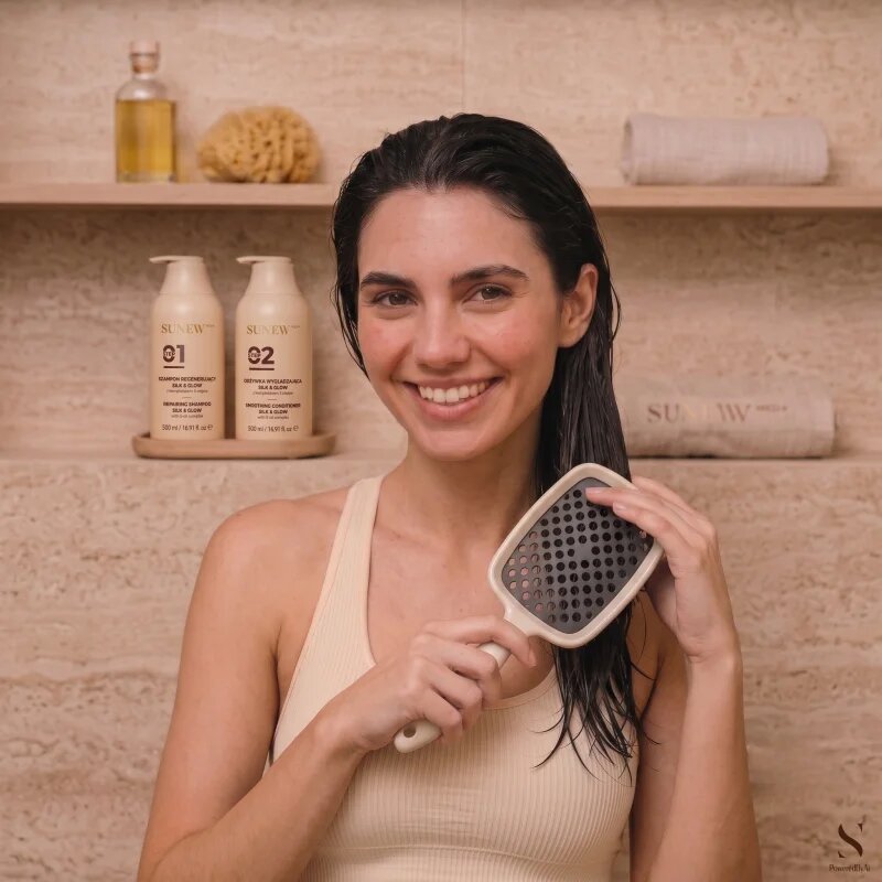 SUNEWMED+ Silk & Glow Repairing Conditioner balsam pentru netezire pentru un par stralucitor si catifelat 500 ml