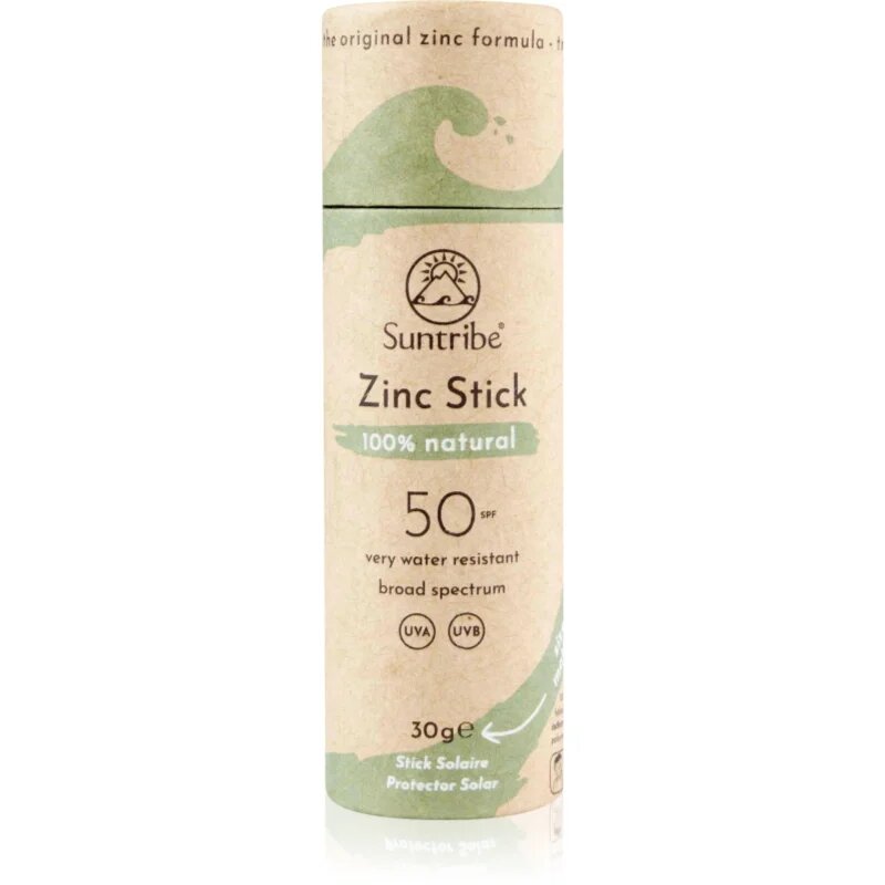 Suntribe Sports Zinc Stick baton de protecție minerală pe zonele sensibile SPF 50 Mint Green 30 g