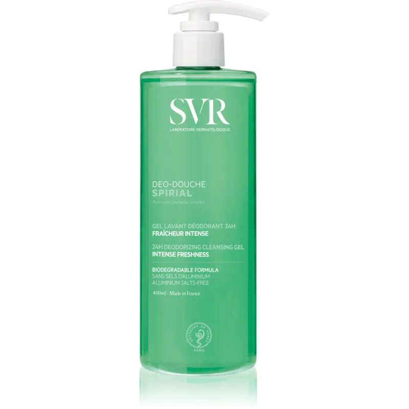 SVR Spirial Deo-Douche gel de curățare pentru față corp și păr pentru piele sensibila 400 ml