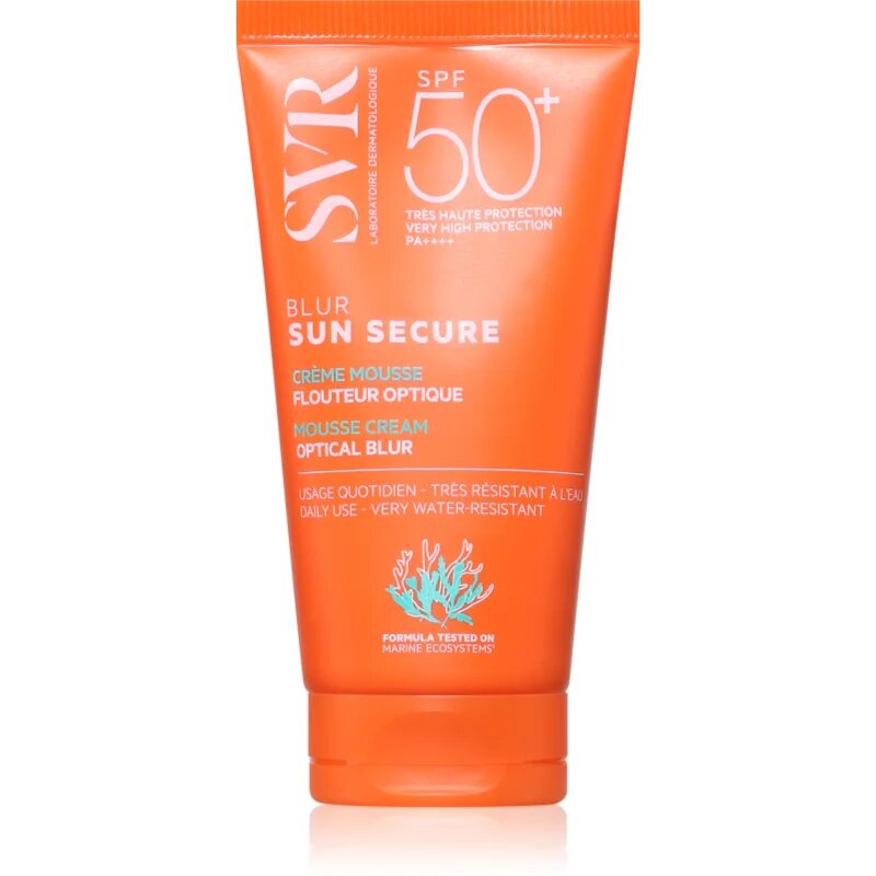 SVR Sun Secure Blur spumă protectoare pentru unificarea tonului pielii SPF 50+ 50 ml