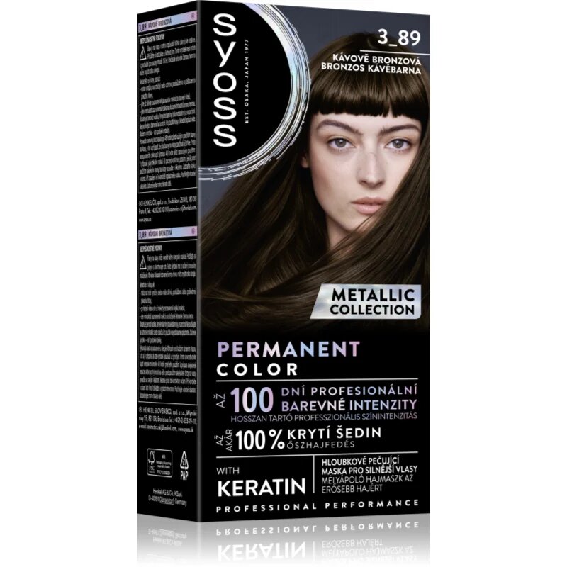 Syoss Color Metallic Collection Culoare permanenta pentru par culoare 3-89 Bronze Coffee 1 buc