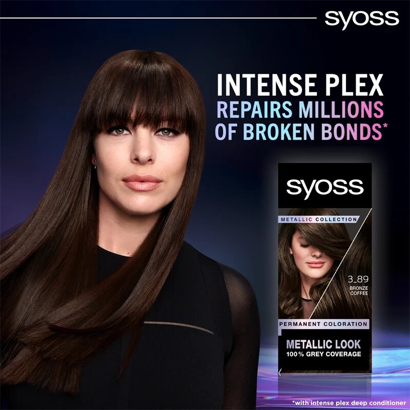 Syoss Color Metallic Collection Culoare permanenta pentru par culoare 3-89 Bronze Coffee 1 buc