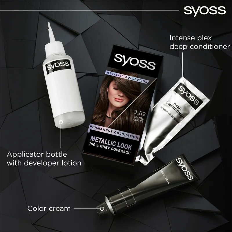 Syoss Color Metallic Collection Culoare permanenta pentru par culoare 3-89 Bronze Coffee 1 buc