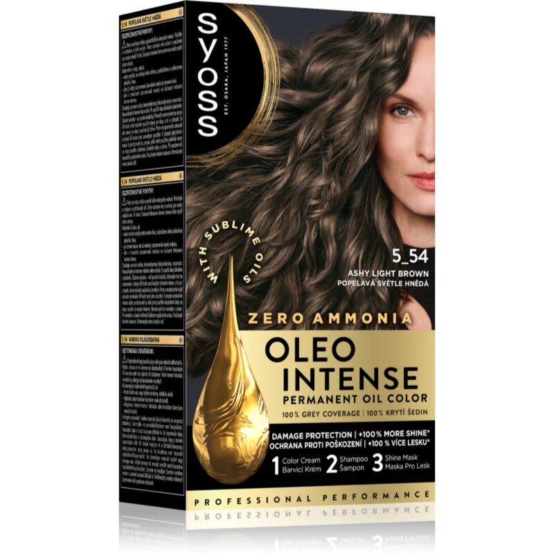 Syoss Oleo Intense Culoare permanenta pentru par cu ulei culoare 5_54 Ashy Light Brown 1 buc