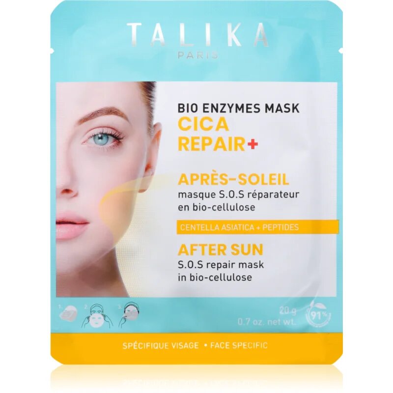 Talika Bio Enzymes Cica Repair After Sun mască textilă calmantă dupa expunerea la soare 20 g