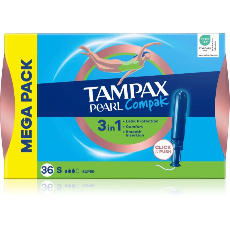 Tampax Pearl Compak Super tampoane cu aplicator 36 buc