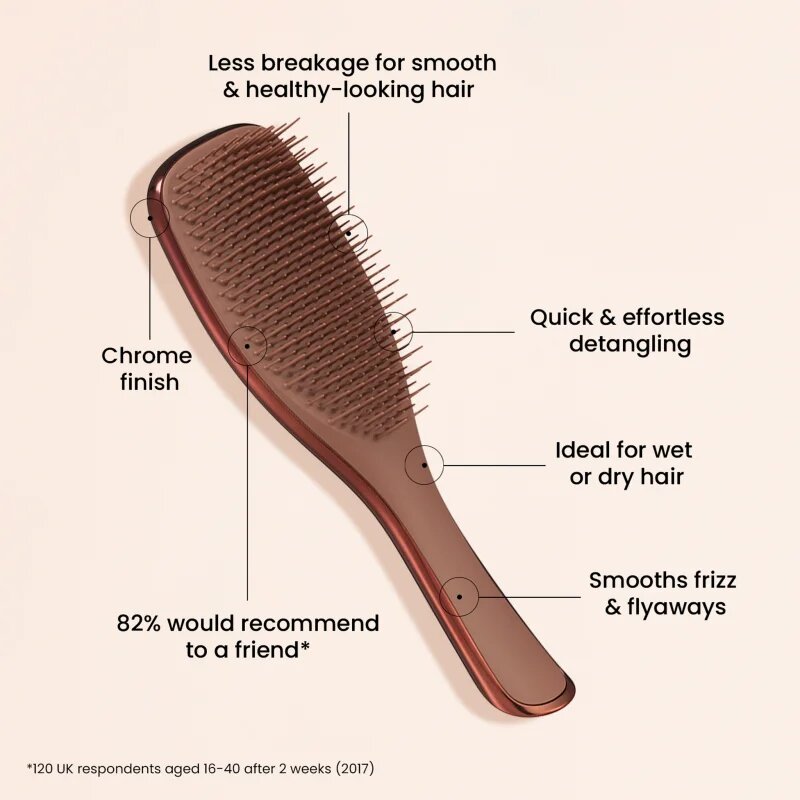 Tangle Teezer Ultimate Detangler Chrome perie de tip paletă pentru păr drept și ondulat Chocolate Bronze 1 buc