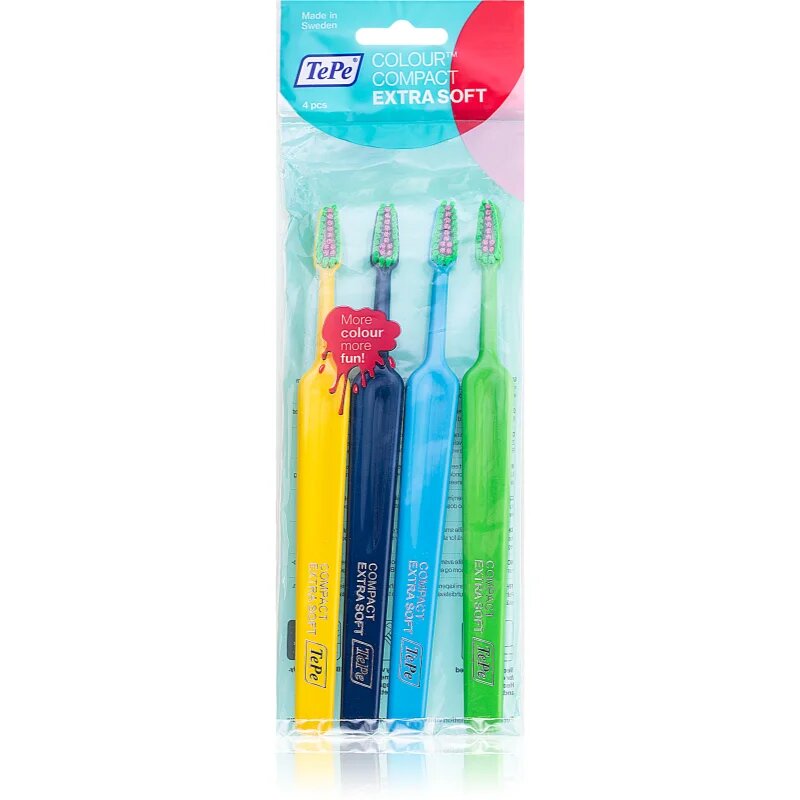 TePe Colour Compact Perii de dinți soft 4 buc