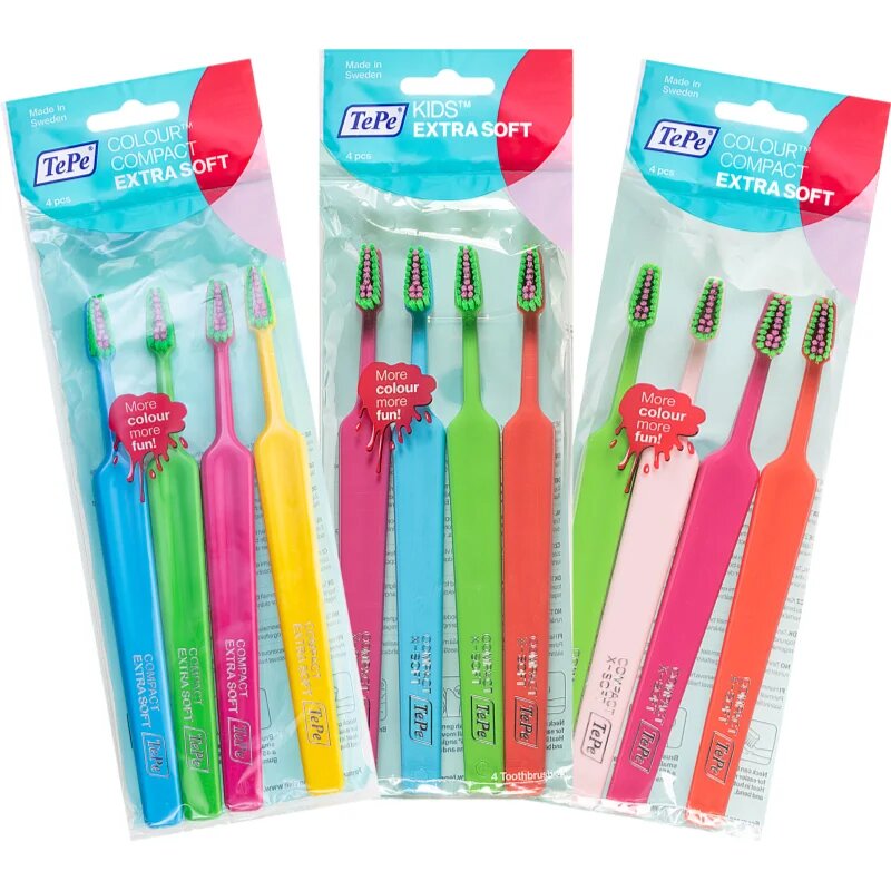 TePe Colour Compact Perii de dinți soft 4 buc