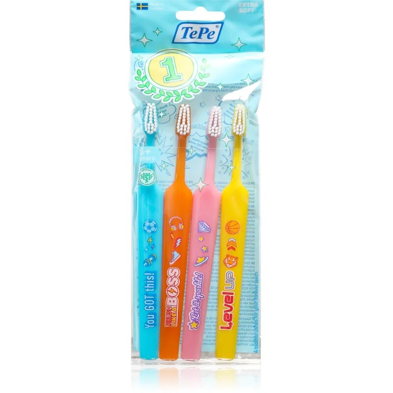 TePe Kids Extra Soft Perii de dinți soft pentru copii 4 buc
