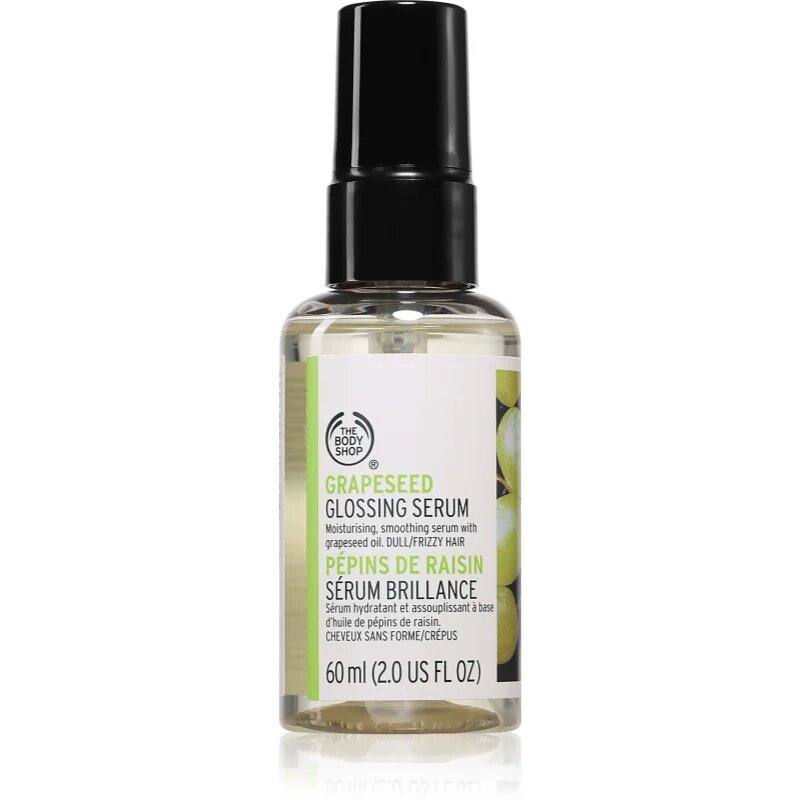 The Body Shop Grapeseed Glossing Serum ser cu efect de netezire pentru reapararea capetelor parului 60 ml