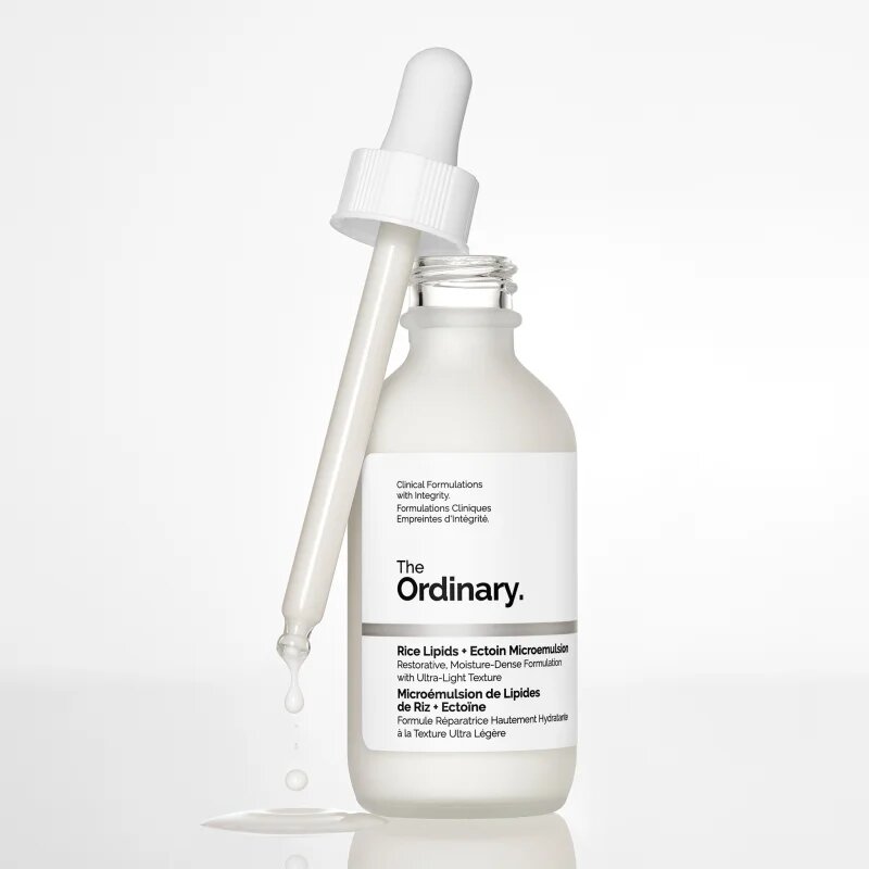 The Ordinary Rice Lipids + Ectoin Microemulsion emulsie hidratantă lejeră pentru netezirea pielii 120 ml