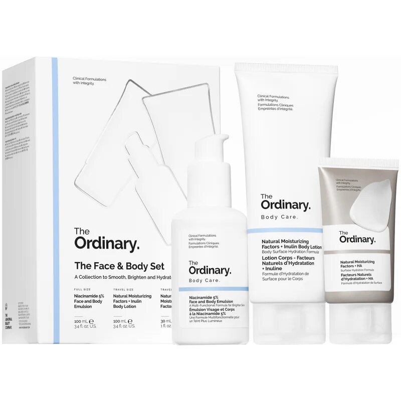 The Ordinary The Face & Body Set set cadou corp si fata