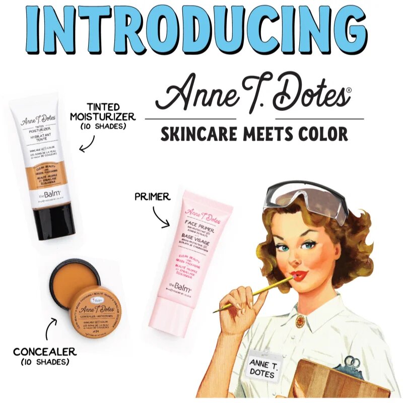 theBalm Anne T. Dotes® Tinted Moisturizer crema hidratanta si tonifianta culoare #10 Very Fair For Cool Tones 30 ml