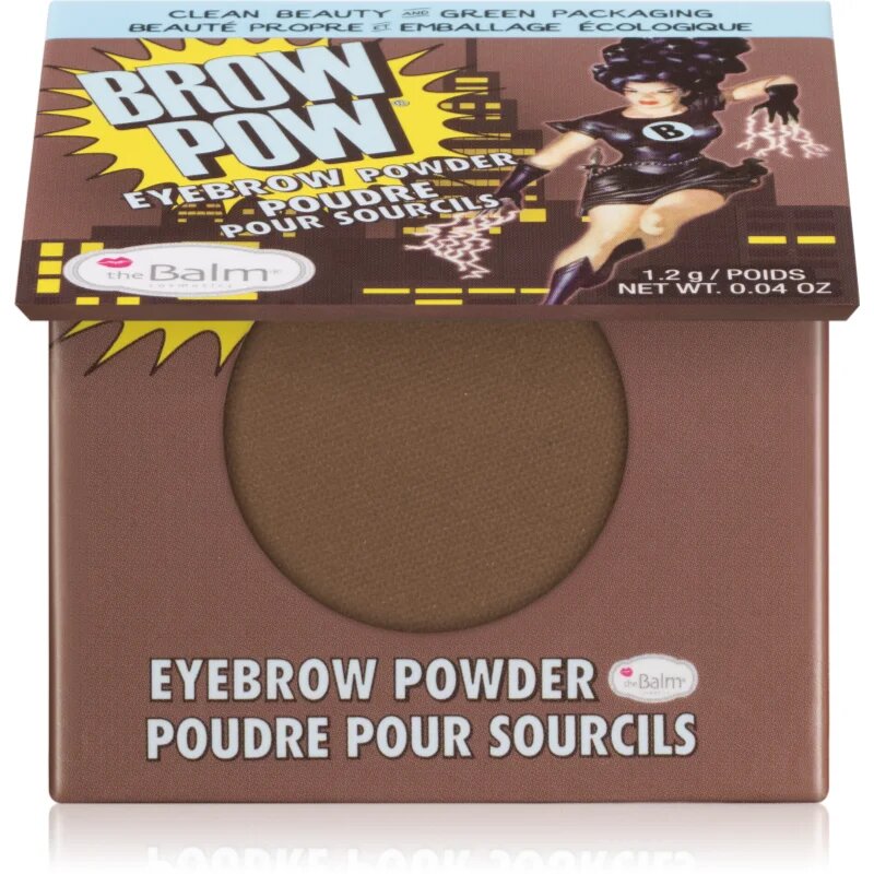 theBalm Browpow® pudră pentru sprâncene în carcasă magnetică culoare Light Brown 12 g