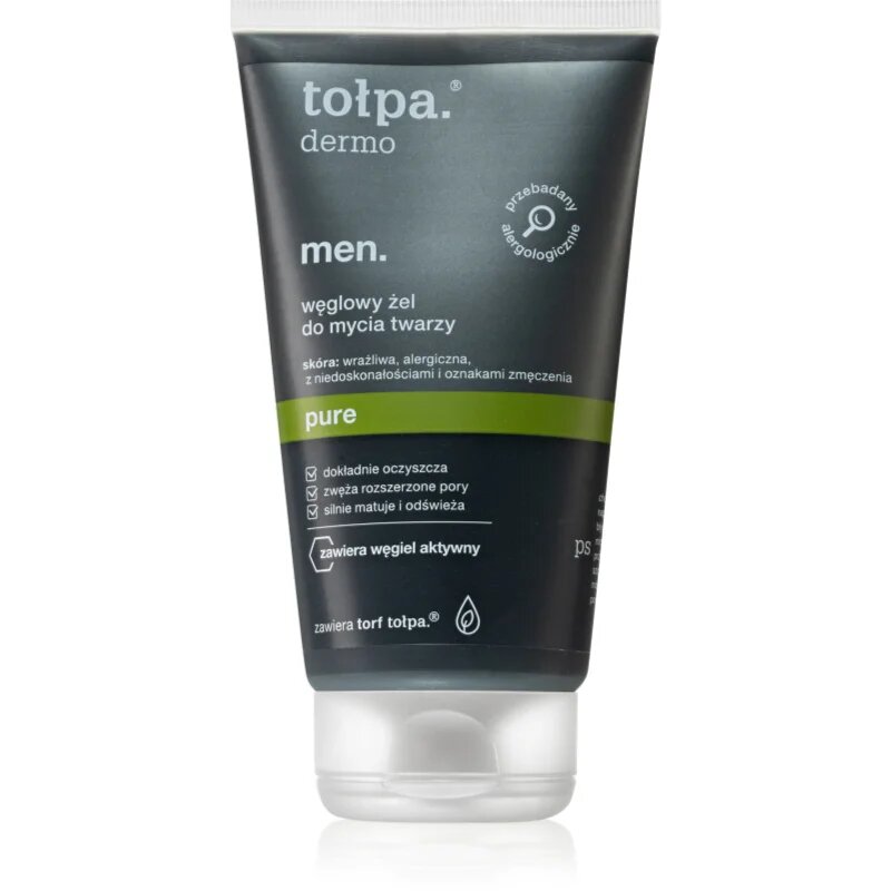 Tołpa Dermo Men Pure Gel facial de curatare cu cărbune activ 150 ml