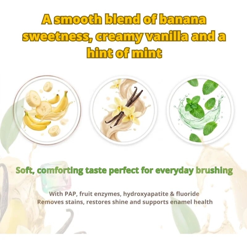 Tołpa On White Yummy pasta de dinti pentru albire aroma Banana & Vanilla 60 g