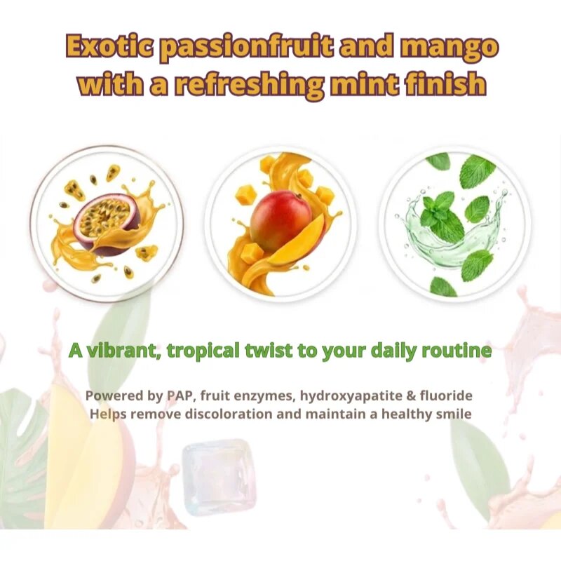 Tołpa On White Yummy pasta de dinti pentru albire aroma Passionfruit & Mango 60 g