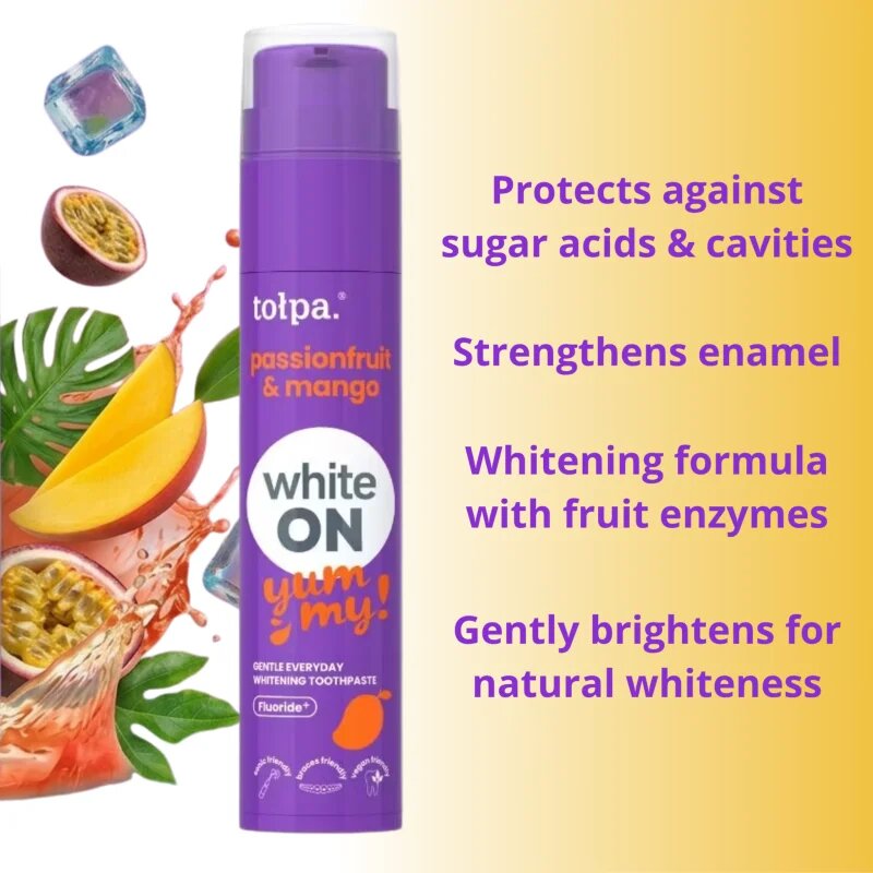 Tołpa On White Yummy pasta de dinti pentru albire aroma Passionfruit & Mango 60 g