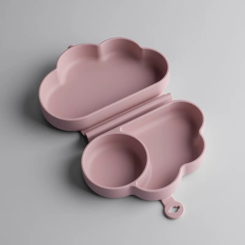 Tommee Tippee EasiStick™ Silicone Foldable Plate caserolă de mâncare 4m+ Pink 1 buc