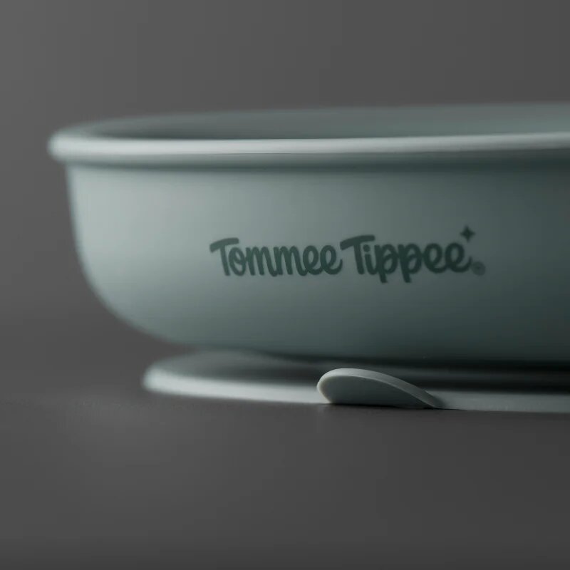 Tommee Tippee EasiStick™ Silicone Weaning Plate farfurie cu ventuză 4m+ Green 1 buc
