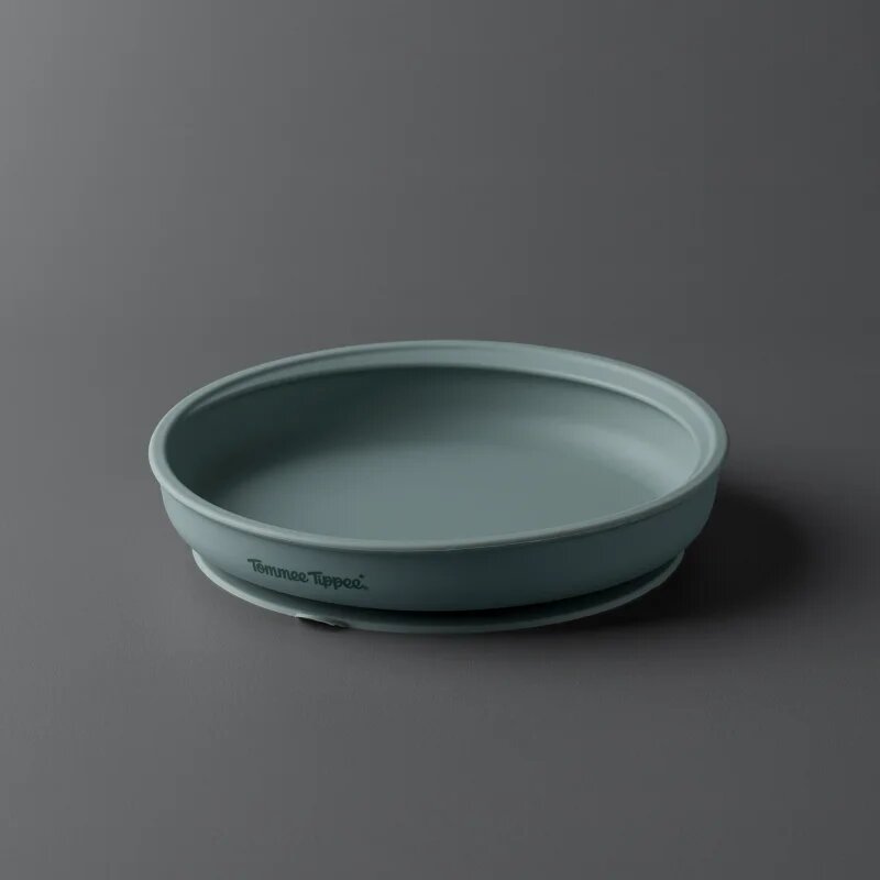 Tommee Tippee EasiStick™ Silicone Weaning Plate farfurie cu ventuză 4m+ Green 1 buc