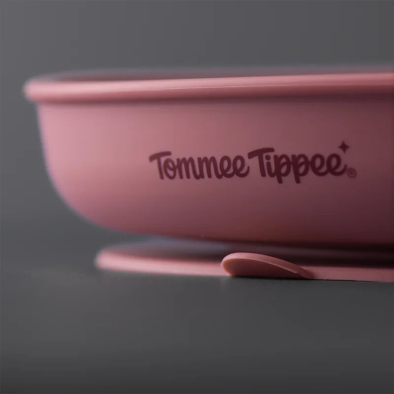 Tommee Tippee EasiStick™ Silicone Weaning Plate farfurie cu ventuză 4m+ Pink 1 buc