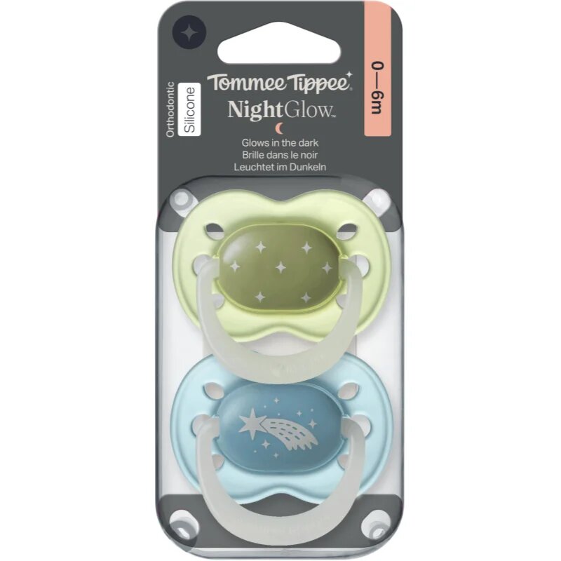 Tommee Tippee NightGlow Soother 0-6m suzetă Boy 2 buc
