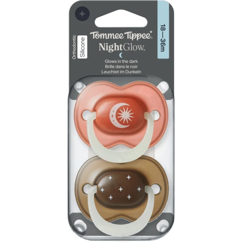 Tommee Tippee NightGlow Soother 18-36m suzetă Boy 2 buc