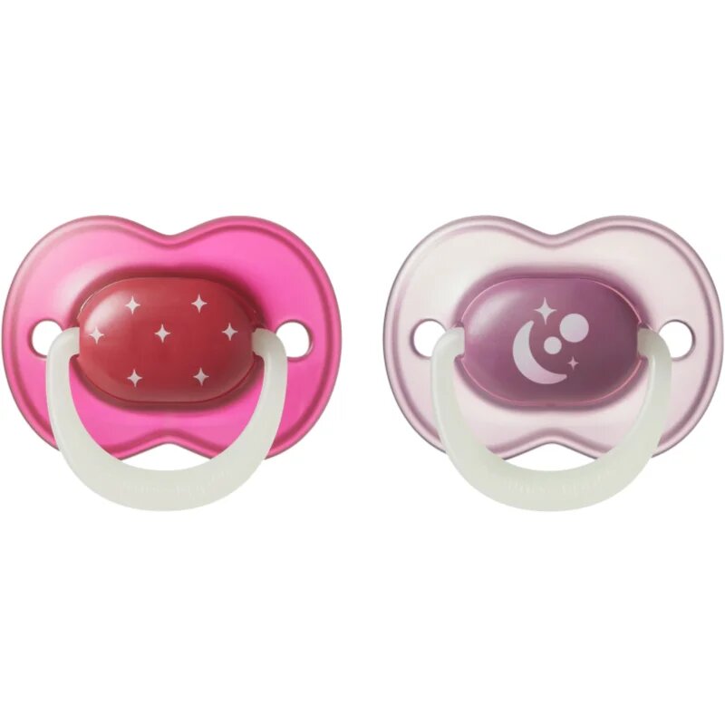 Tommee Tippee NightGlow Soother 18-36m suzetă Girl 2 buc
