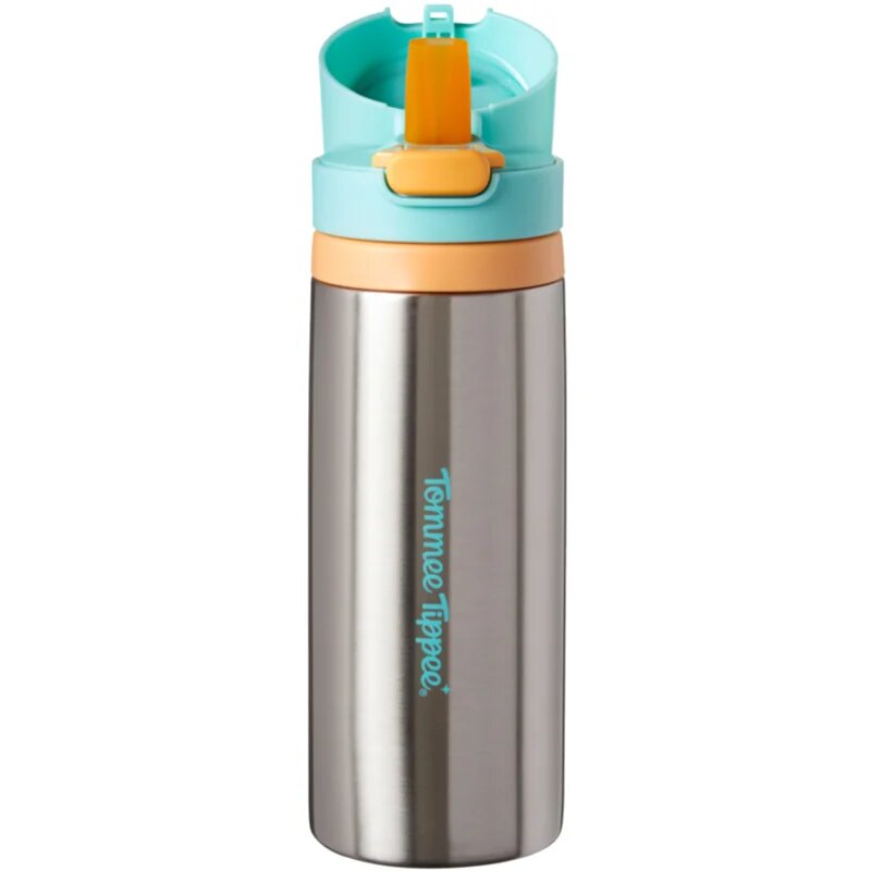 Tommee Tippee On The Go sticlă termos din oțel inoxidabil cu suzetă din silicon 24m+ 500 ml